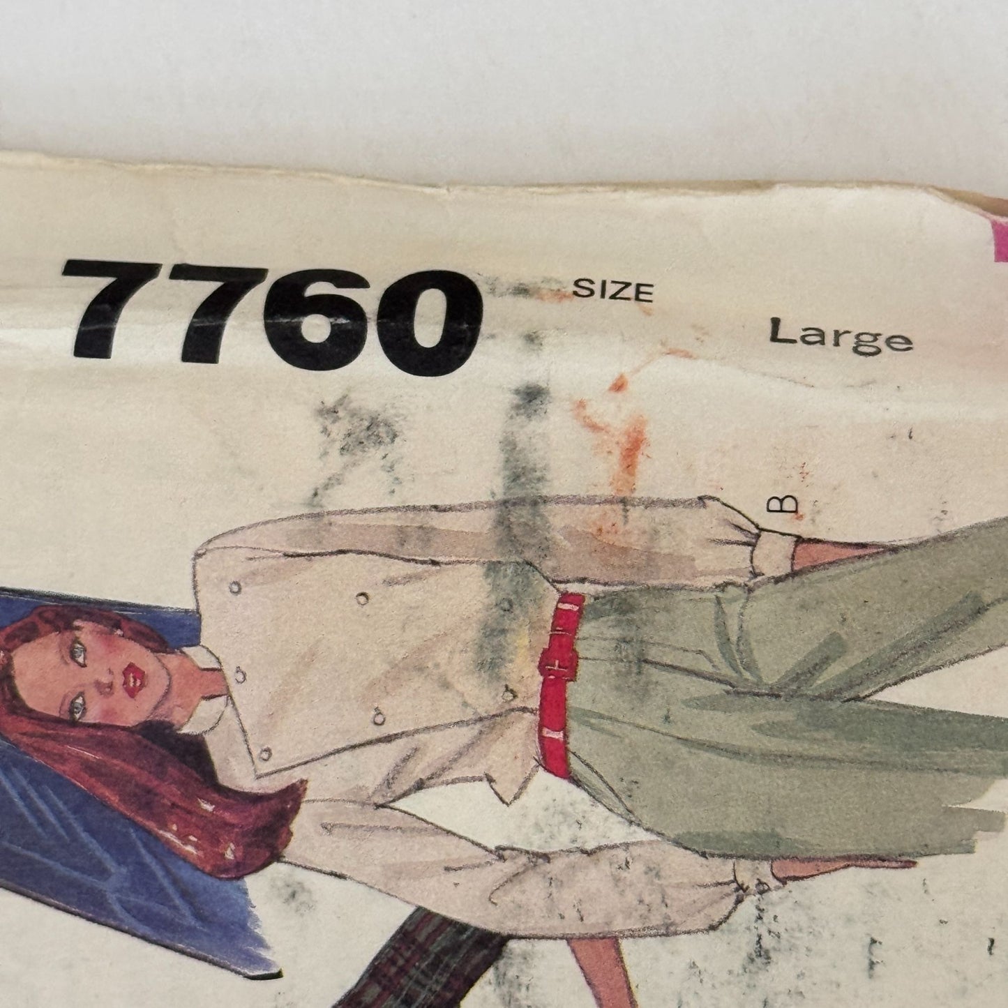 McCalls Sewing Pattern 7760 80s Double Breasted Shirt Mens Large 42-44 Vintage