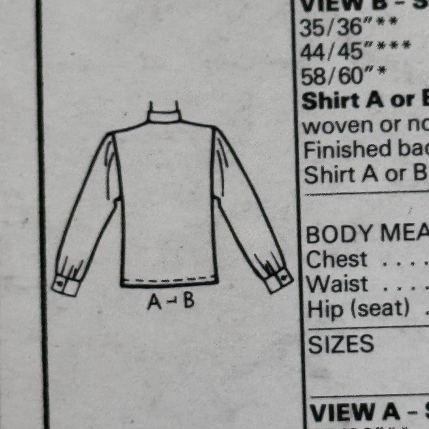 McCalls Sewing Pattern 7760 80s Double Breasted Shirt Mens Large 42-44 Vintage