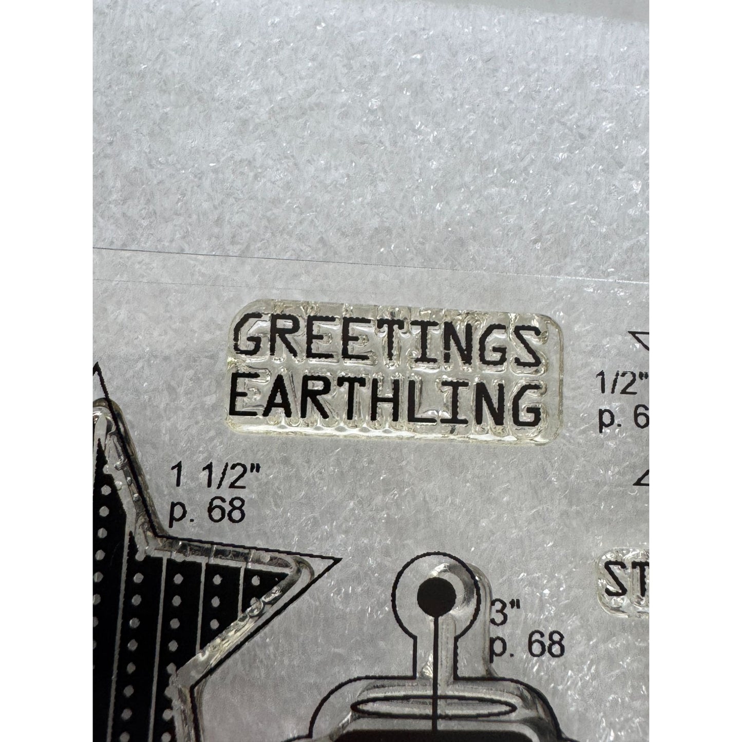 CTMH My Acrylix Acrylic Stamp Set Outta This World Robot Rocket Alien Ship C1523