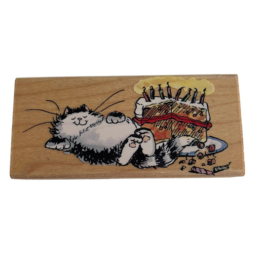 Penny Black Rubber Stamp Aftermath Cat Birthday Cake Candles Card Making Funny