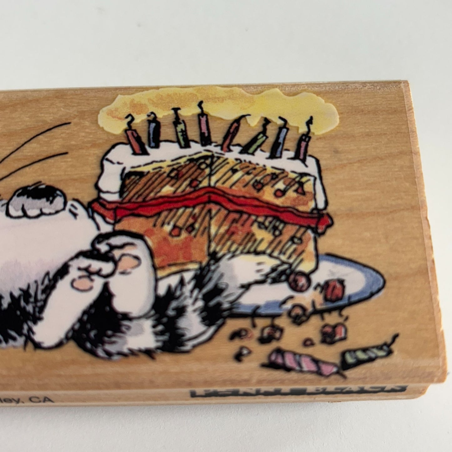Penny Black Rubber Stamp Aftermath Cat Birthday Cake Candles Card Making Funny