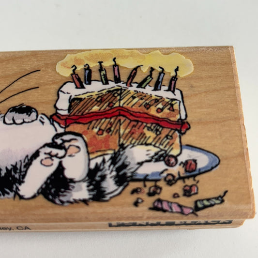 Penny Black Rubber Stamp Aftermath Cat Birthday Cake Candles Card Making Funny