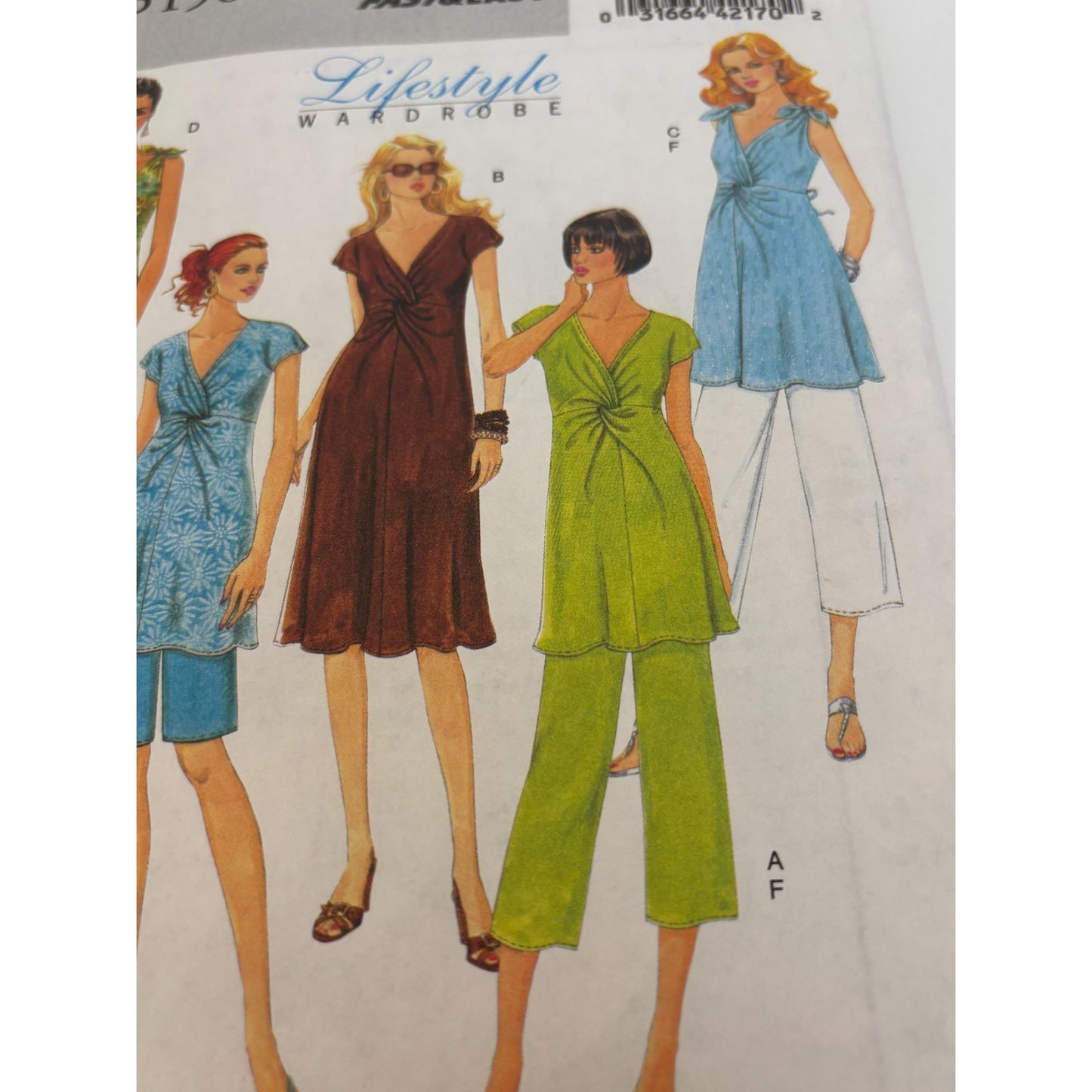 Butterick Sewing Pattern B5196 Maternity Top Dress Shorts Pants 8 10 12 14 Uncut