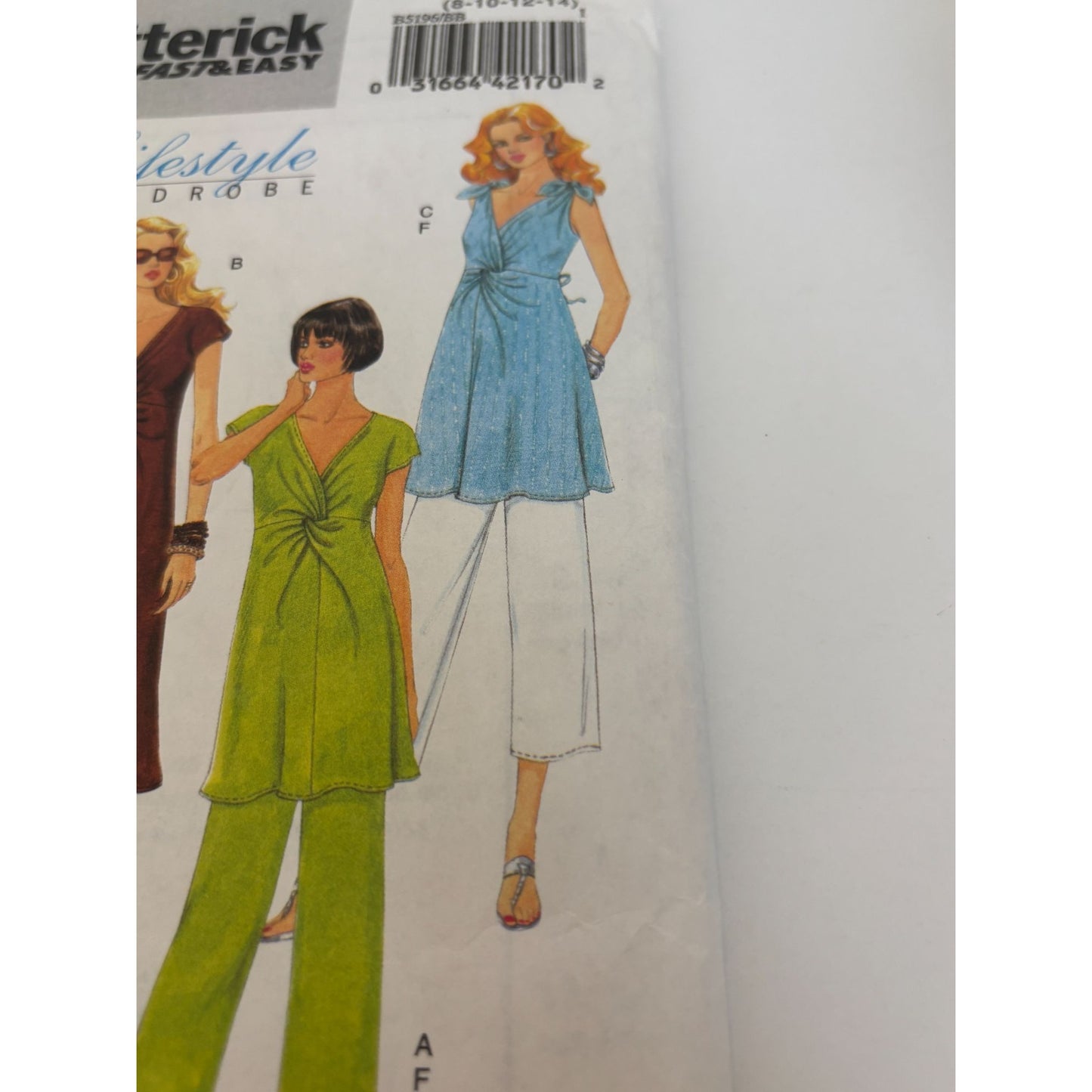 Butterick Sewing Pattern B5196 Maternity Top Dress Shorts Pants 8 10 12 14 Uncut