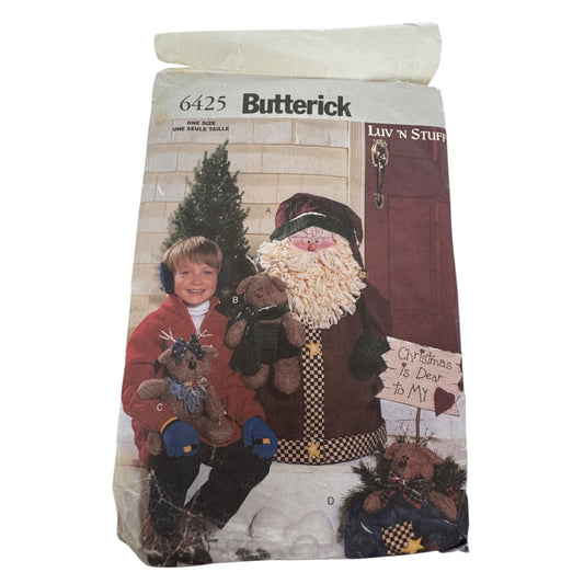 Butterick Sewing Pattern 6425 Porch Santa Reindeer Christmas Decorations Holiday