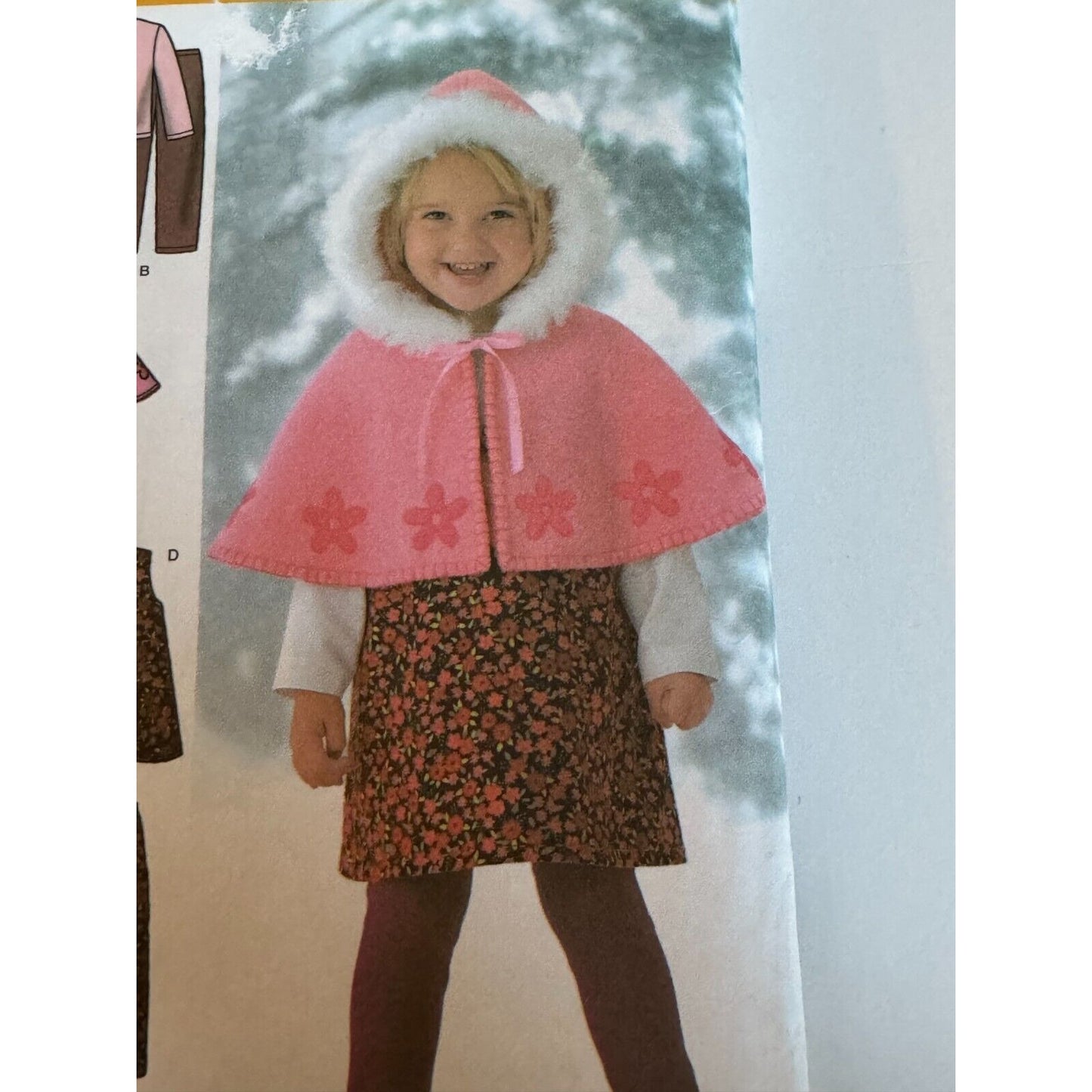 Simplicity 4809 Sewing Pattern Toddlers Winter Outfit Jumper Pants Capelet 1 2 3 4 UNCUT