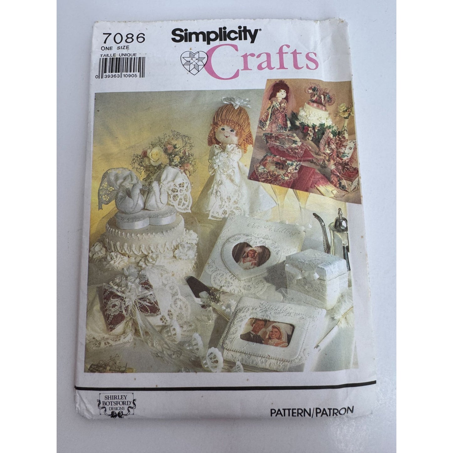 Simplicity Crafts  Sewing Pattern 7086 Wedding Bridal Accessories Cake Topper UC