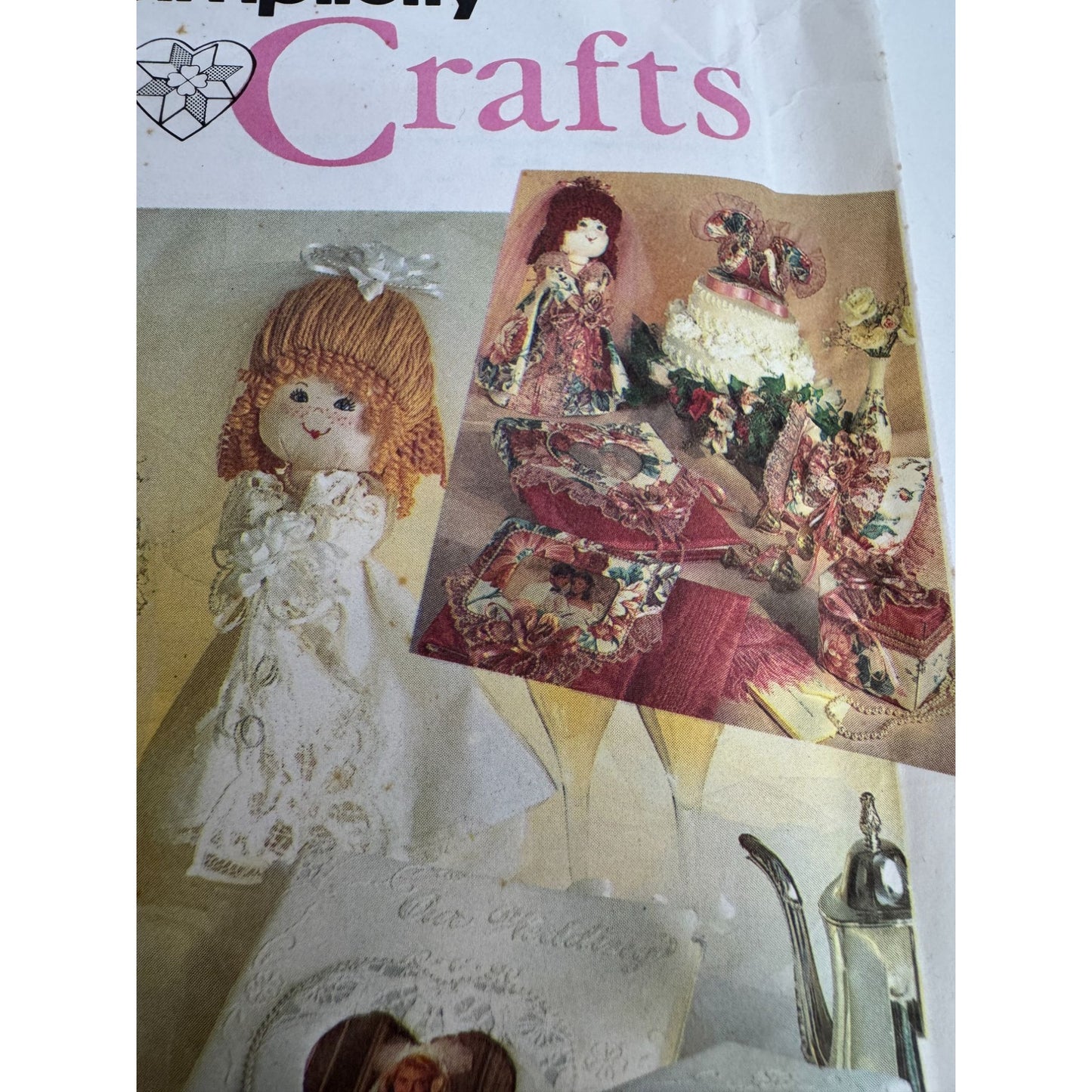 Simplicity Crafts  Sewing Pattern 7086 Wedding Bridal Accessories Cake Topper UC