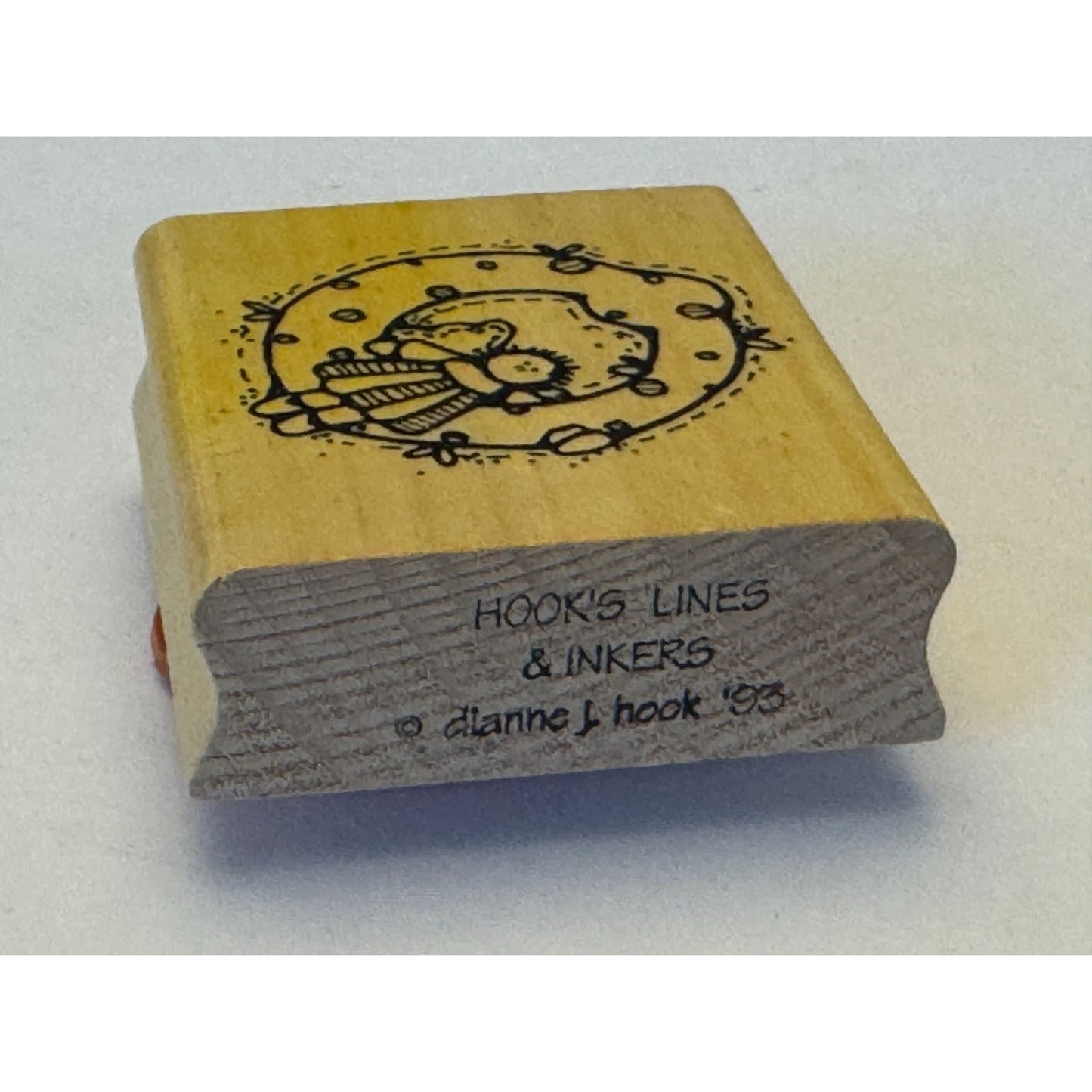Hooks Lines and Inkers Rubber Stamp Letter O Dianne J Hook Wooden Block Crafting