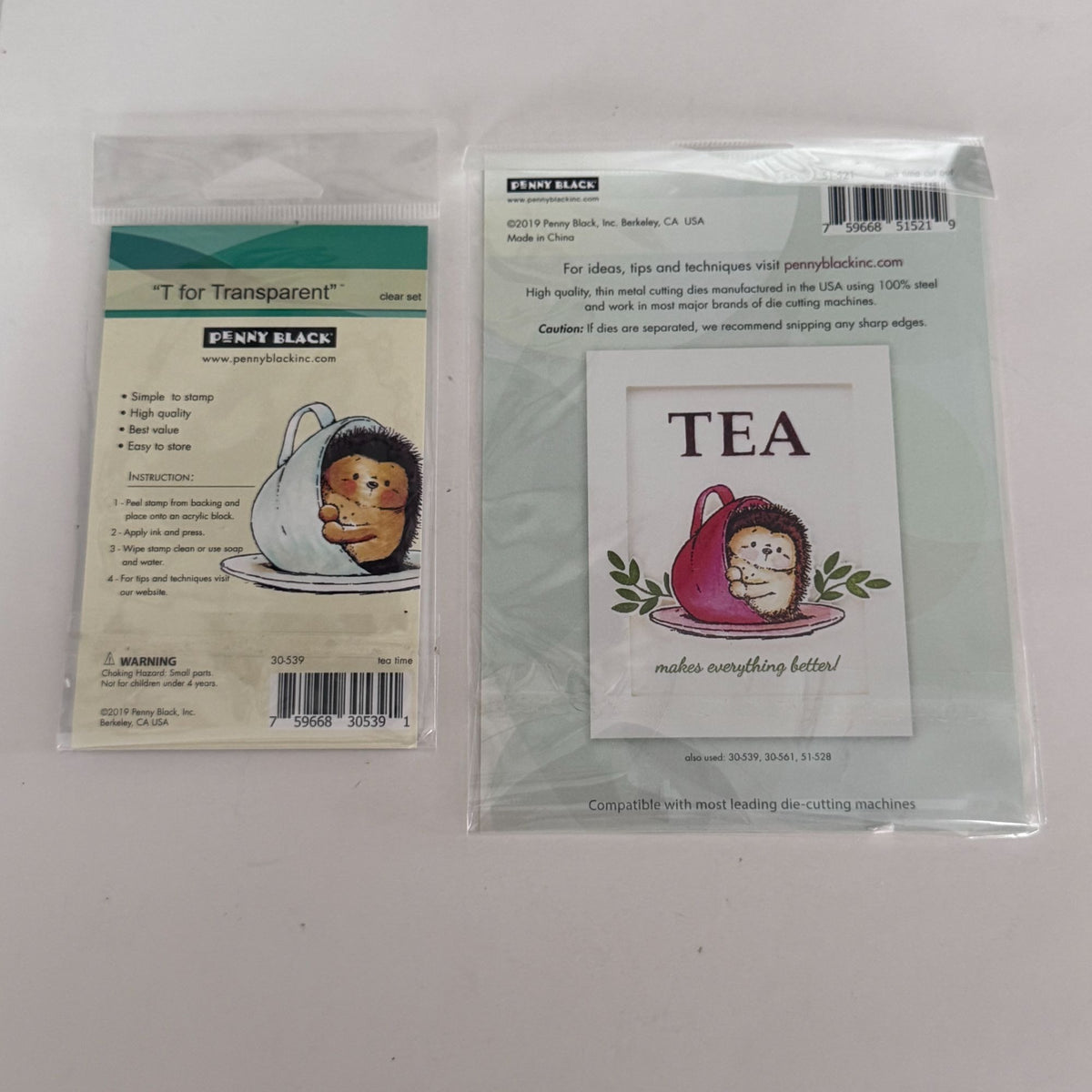 Penny Black Tea Time Transparent Clear Stamps and Creative Metal Die Hedgehog Cardmaking Invitation