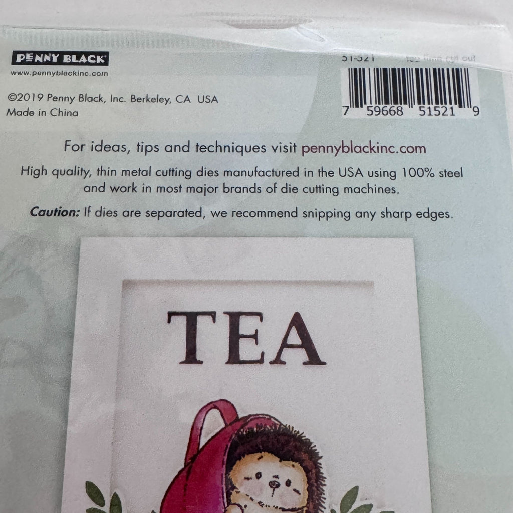 Penny Black Tea Time Transparent Clear Stamps and Creative Metal Die Hedgehog Cardmaking Invitation