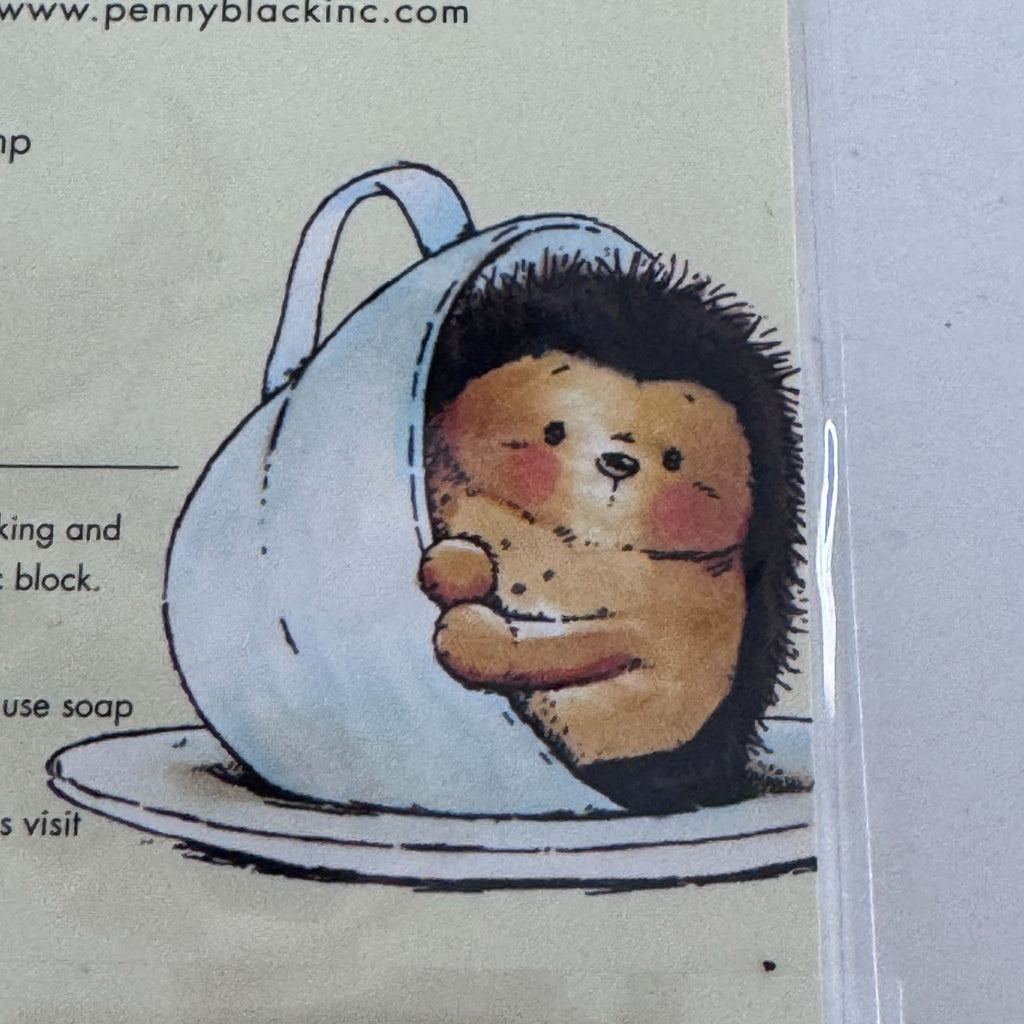 Penny Black Tea Time Transparent Clear Stamps and Creative Metal Die Hedgehog Cardmaking Invitation