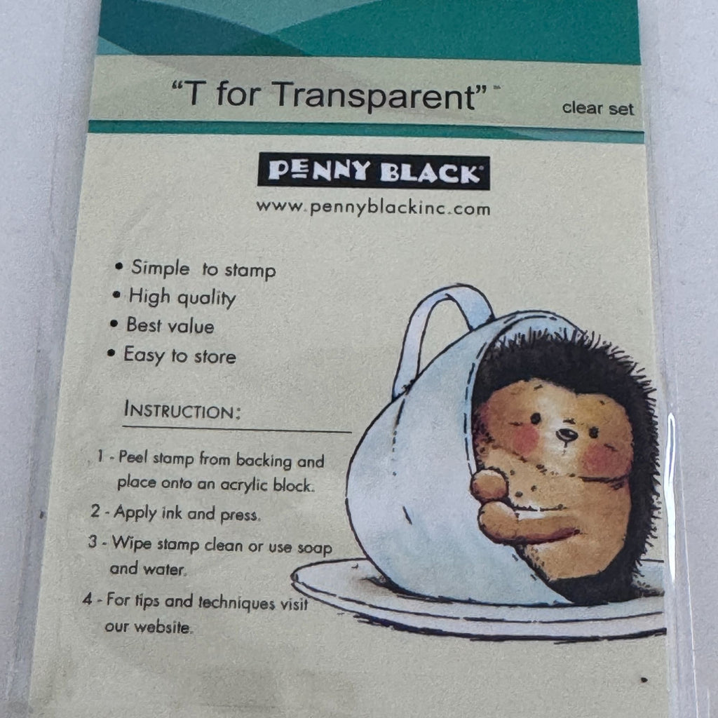 Penny Black Tea Time Transparent Clear Stamps and Creative Metal Die Hedgehog Cardmaking Invitation