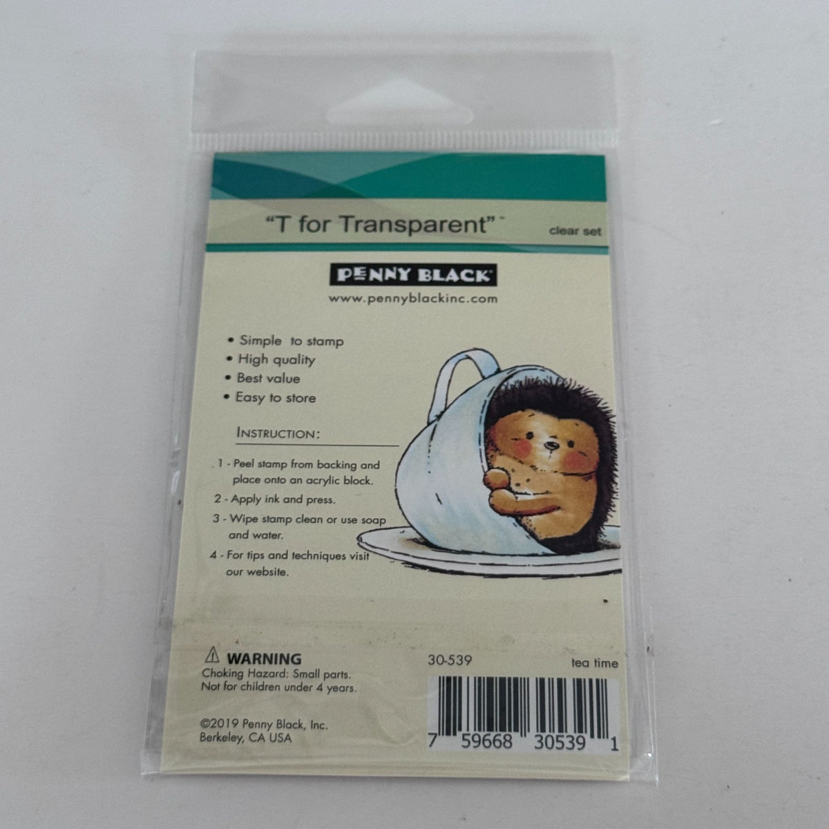 Penny Black Tea Time Transparent Clear Stamps and Creative Metal Die Hedgehog Cardmaking Invitation