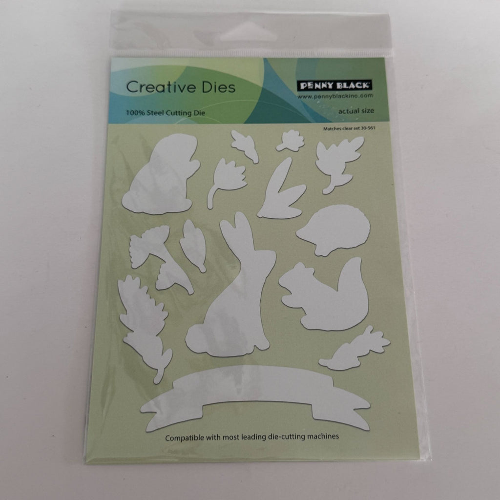 Penny Black Creative Dies Special Friends Woodland Animals Bunny Rabbit Squirrel Banner Steel Die