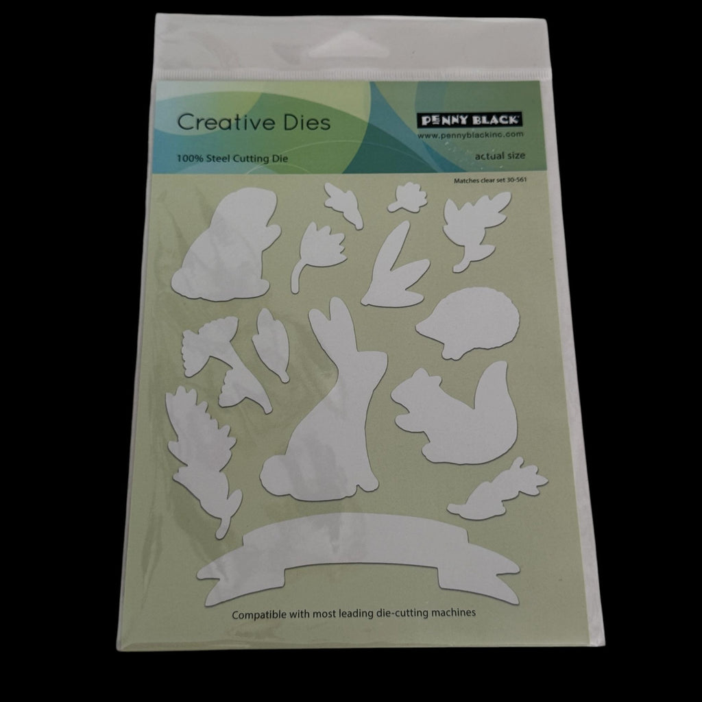 Penny Black Creative Dies Special Friends Woodland Animals Bunny Rabbit Squirrel Banner Steel Die