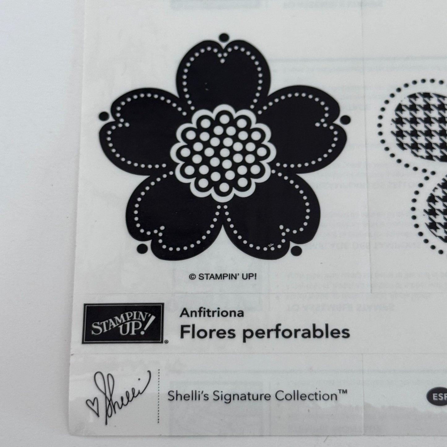 Stampin Up Rubber Stamp Set Flores Perforables Flowers Spring Garden Hola Spanish Word Hello