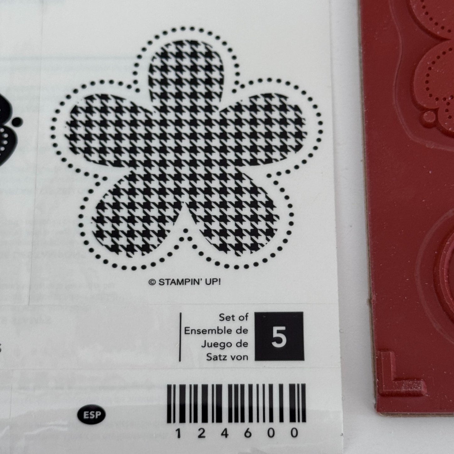 Stampin Up Rubber Stamp Set Flores Perforables Flowers Spring Garden Hola Spanish Word Hello