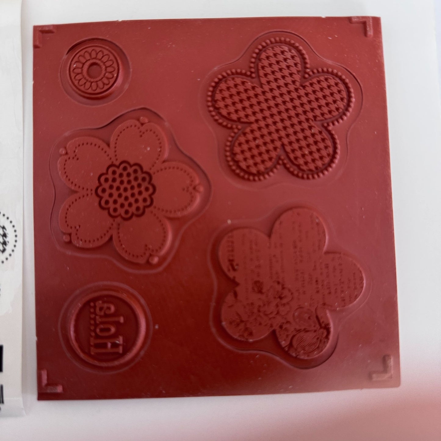 Stampin Up Rubber Stamp Set Flores Perforables Flowers Spring Garden Hola Spanish Word Hello