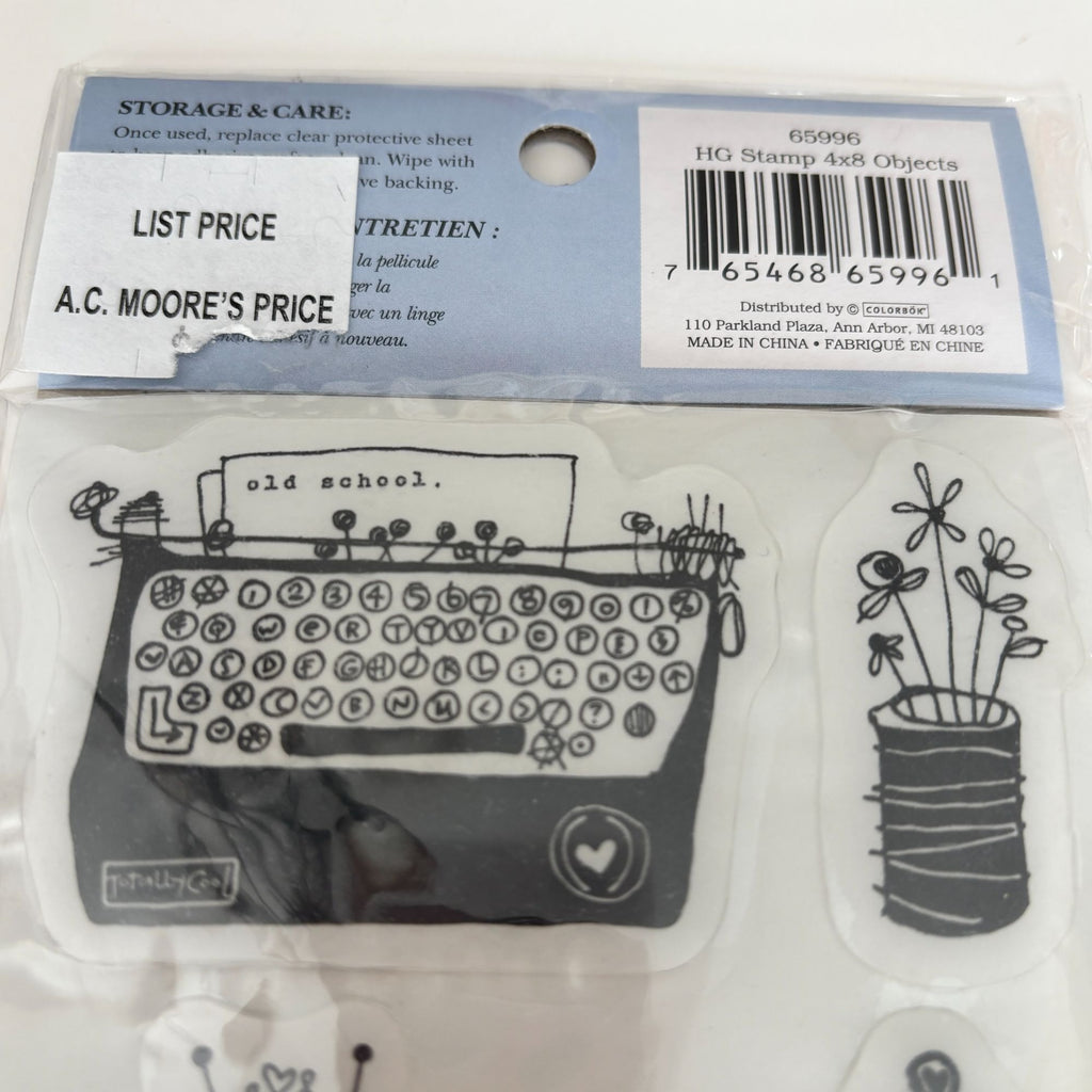 Heidi Grace Rubber Cling Stamps Objects Typewriter Bird Cage Bicycle Retro 4x8