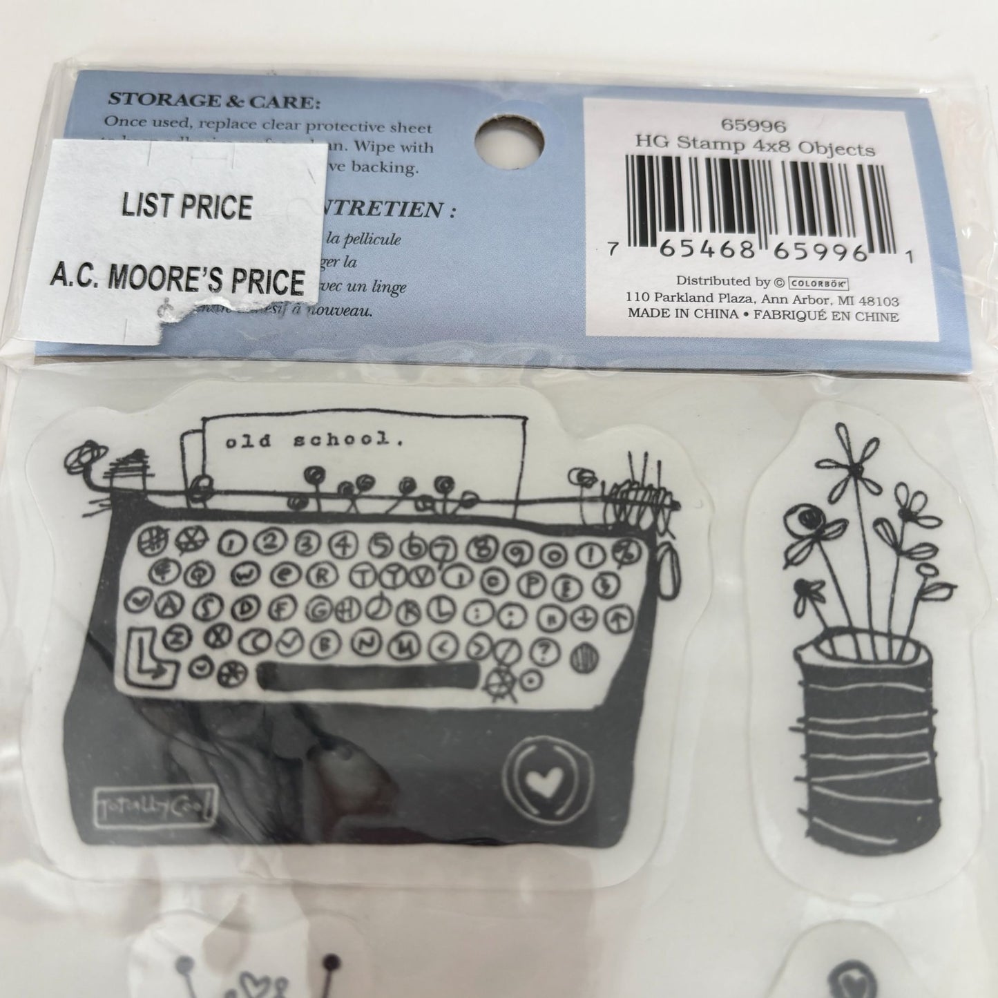 Heidi Grace Rubber Cling Stamps Objects Typewriter Bird Cage Bicycle Retro 4x8