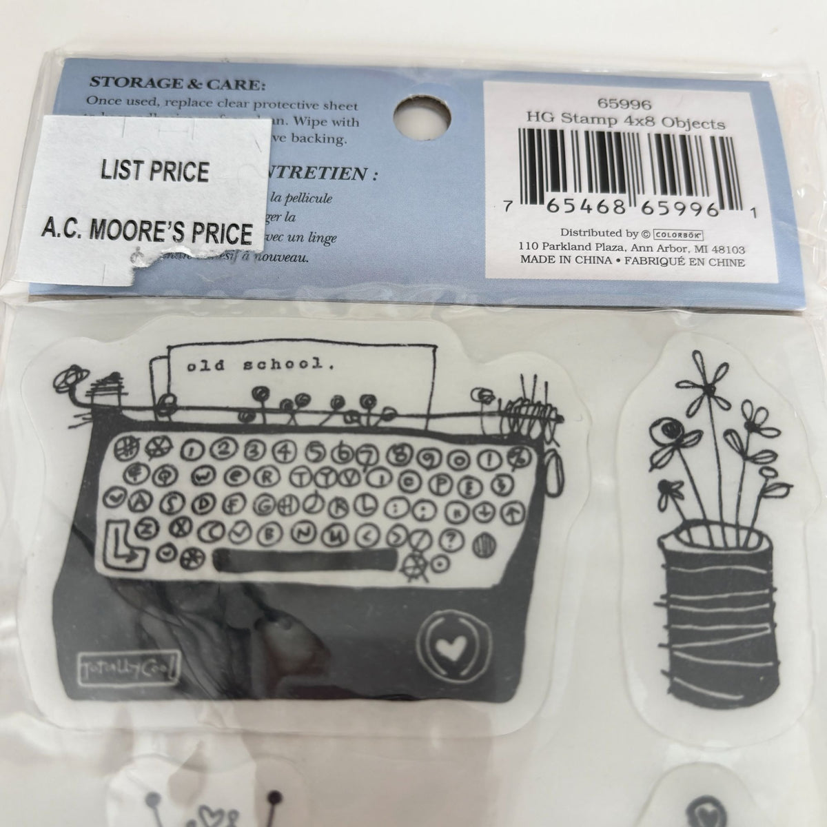 Heidi Grace Rubber Cling Stamps Objects Typewriter Bird Cage Bicycle Retro 4x8