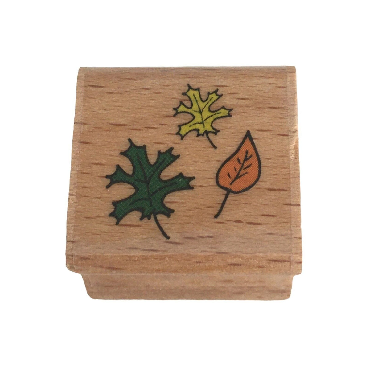 Happen Stamps Rubber Stamp Fall Leaves Trio Oak Elm Autumn Nature Thanksgiving