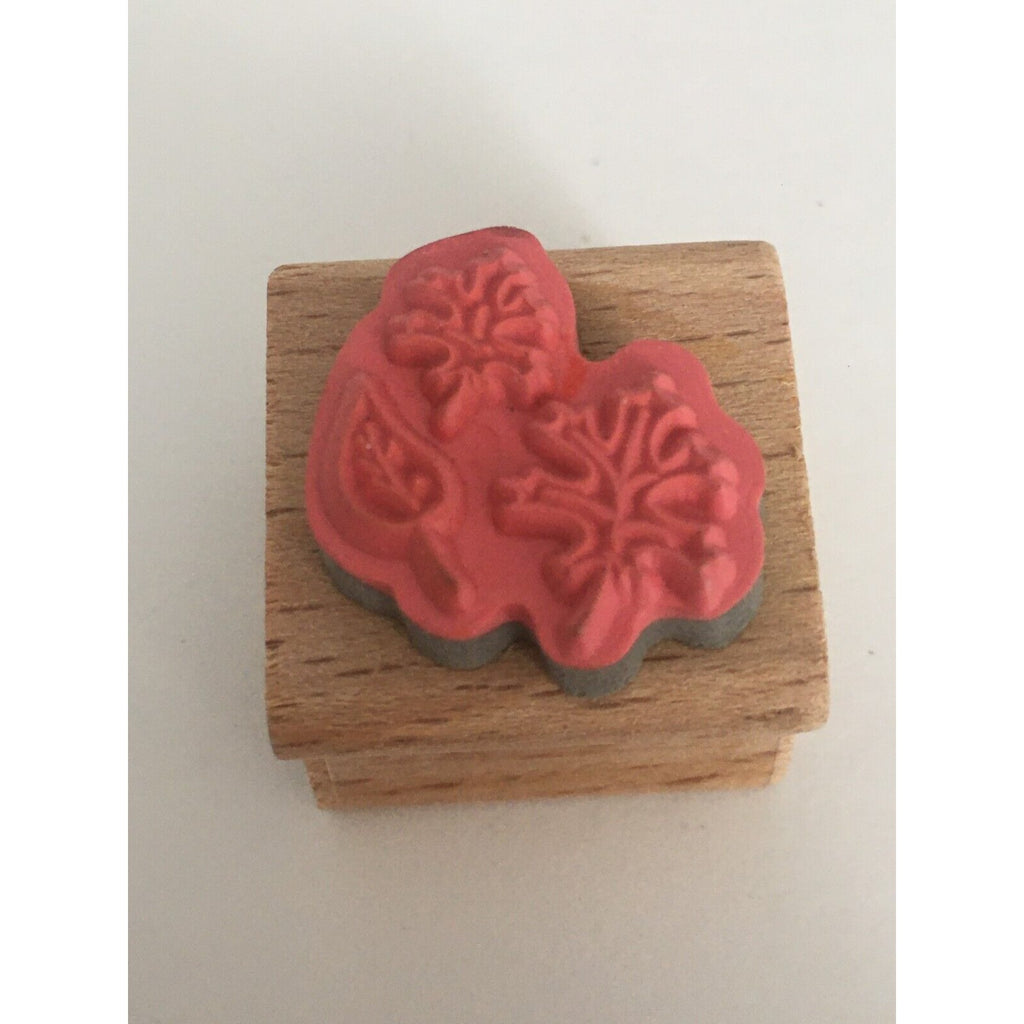 Happen Stamps Rubber Stamp Fall Leaves Trio Oak Elm Autumn Nature Thanksgiving