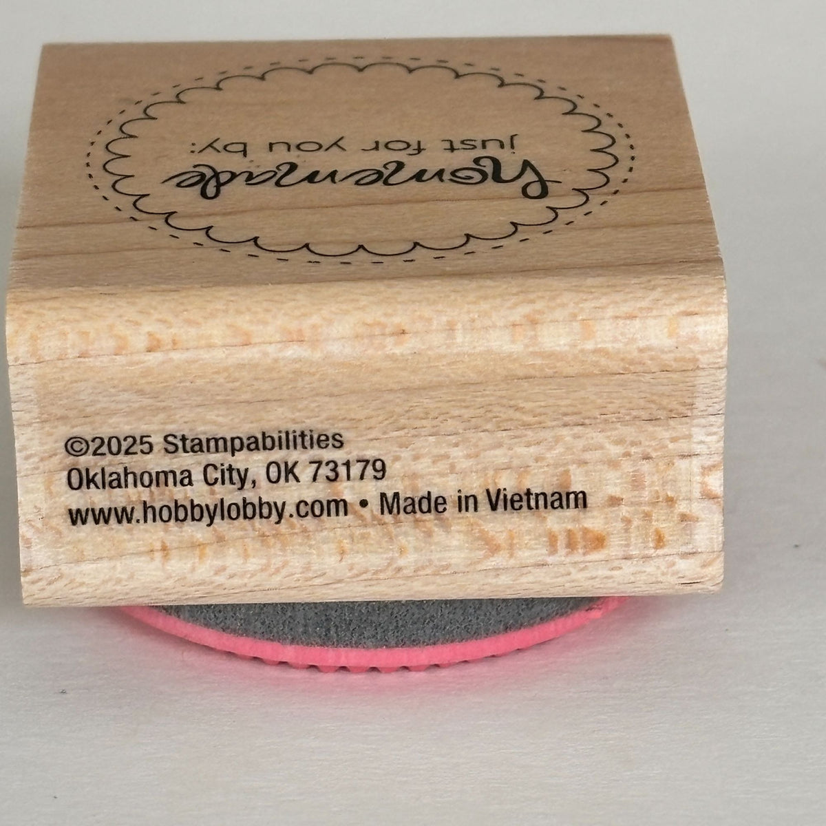 Stampabilities Rubber Stamp Homemade For You Circle Label Baking Gift Tag Craft Packaging Wooden