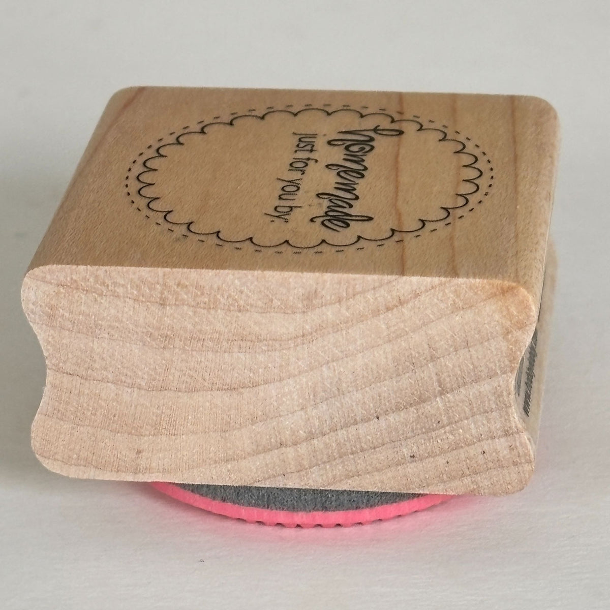 Stampabilities Rubber Stamp Homemade For You Circle Label Baking Gift Tag Craft Packaging Wooden