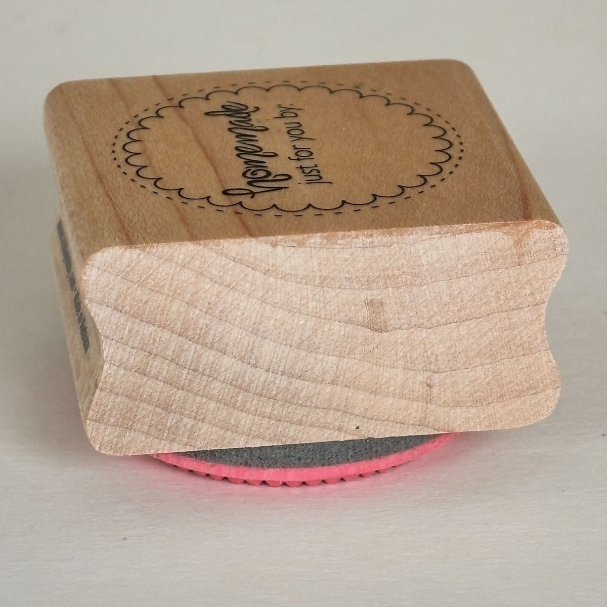 Stampabilities Rubber Stamp Homemade For You Circle Label Baking Gift Tag Craft Packaging Wooden