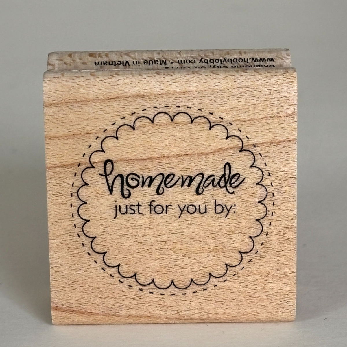 Stampabilities Rubber Stamp Homemade For You Circle Label Baking Gift Tag Craft Packaging Wooden