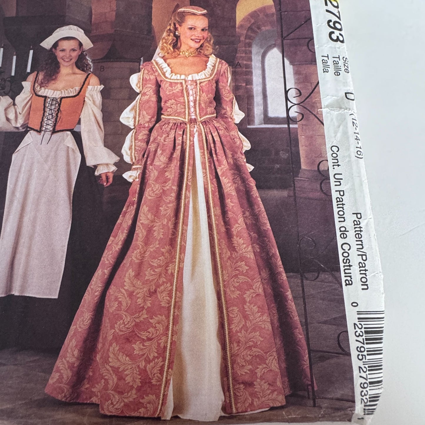 McCalls Sewing Pattern 2793 Elizabethan Costume Renaissance Dress Peasant Outfit Uncut 12-16