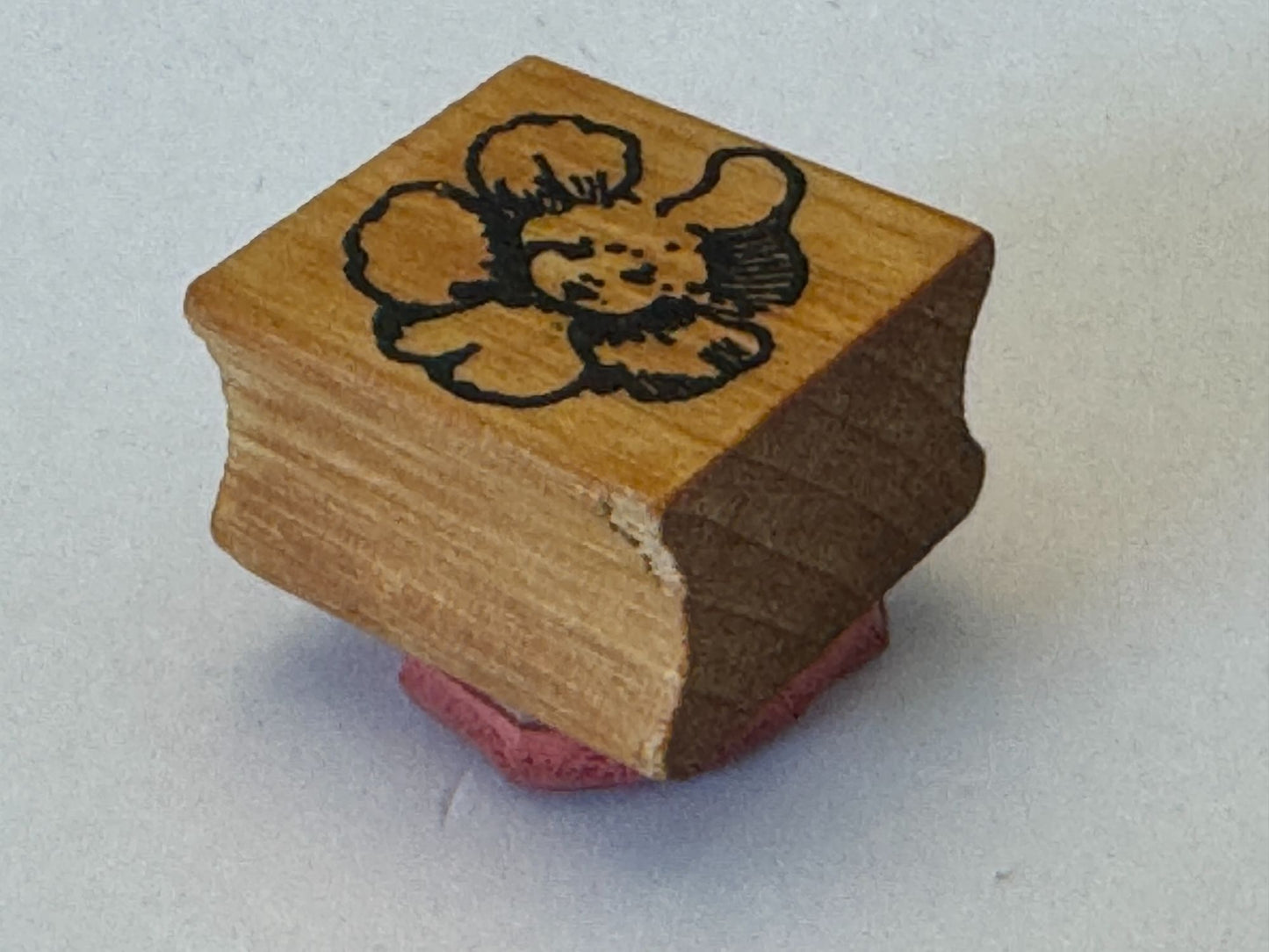 Top Drawer Rubber Stamp Pansy Flower Angel Face Whimsical Anthropomorphic Satire