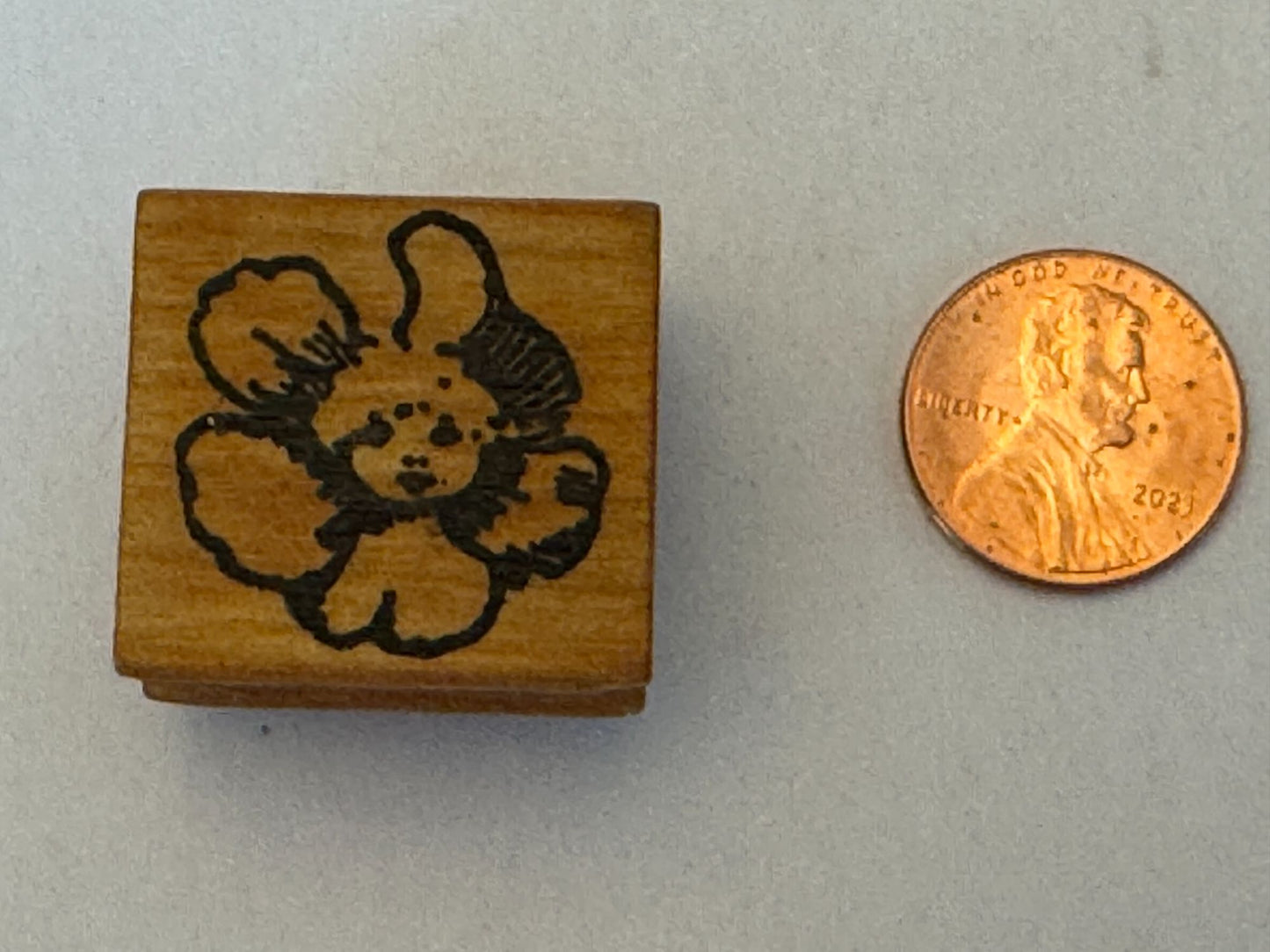 Top Drawer Rubber Stamp Pansy Flower Angel Face Whimsical Anthropomorphic Satire