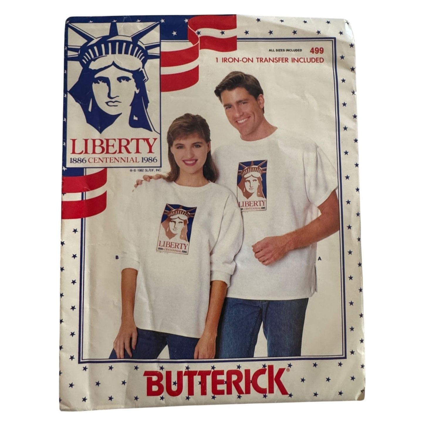 Butterick Sewing Pattern 499 Liberty Centennial 1986 Statue of Liberty T-Shirt