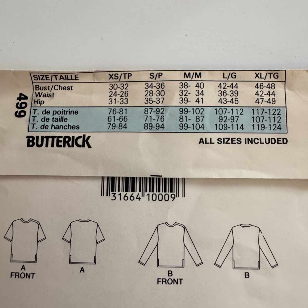 Butterick Sewing Pattern 499 Liberty Centennial 1986 Statue of Liberty T-Shirt