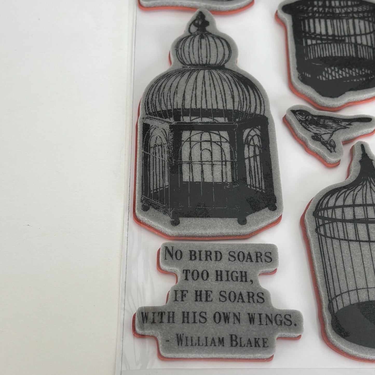 TPC Studio Rubber Cling Stamps Set Vintage Birdcages Hope Emily Dickenson Quote Scrapbooking Crafting