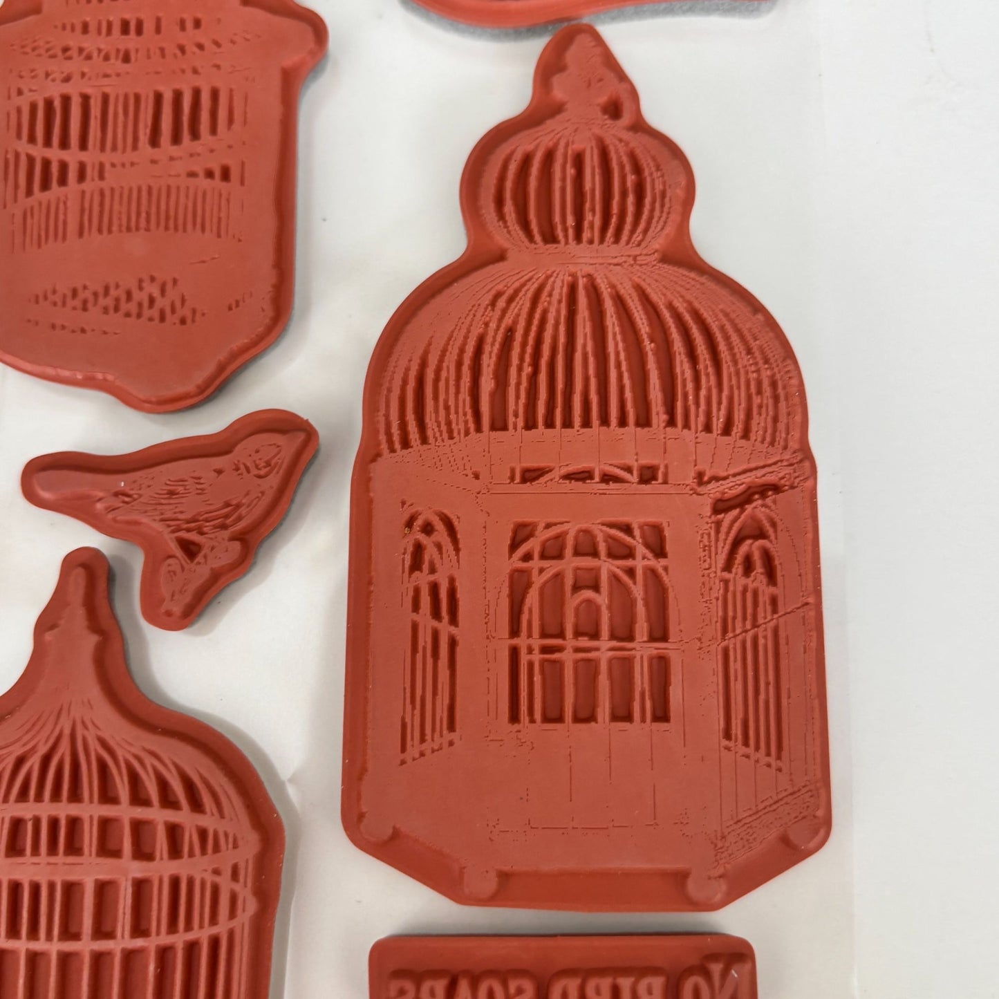 TPC Studio Rubber Cling Stamps Set Vintage Birdcages Hope Emily Dickenson Quote Scrapbooking Crafting