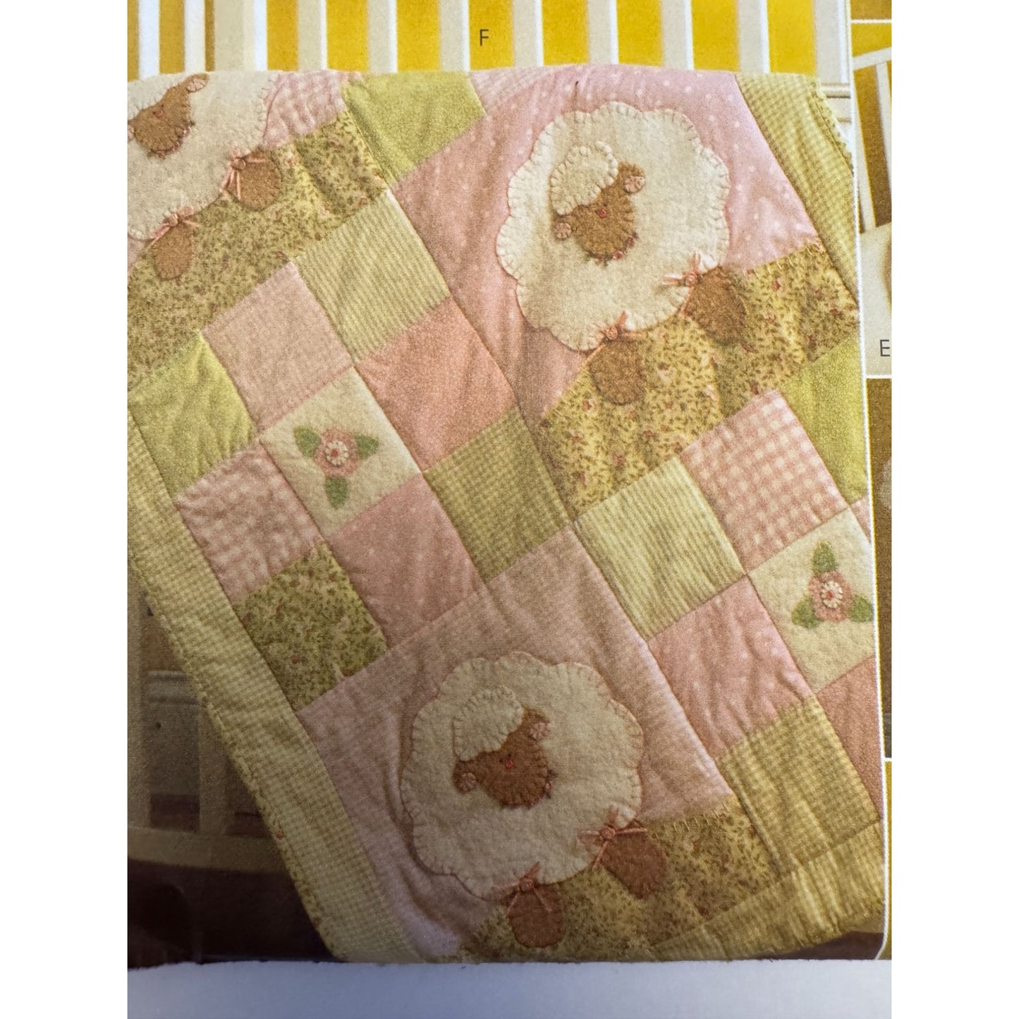 McCalls Sewing Pattern M5870 Sew Sweet Chic Quilt Lamb Toy Nursery Decor Uncut Baby Bib