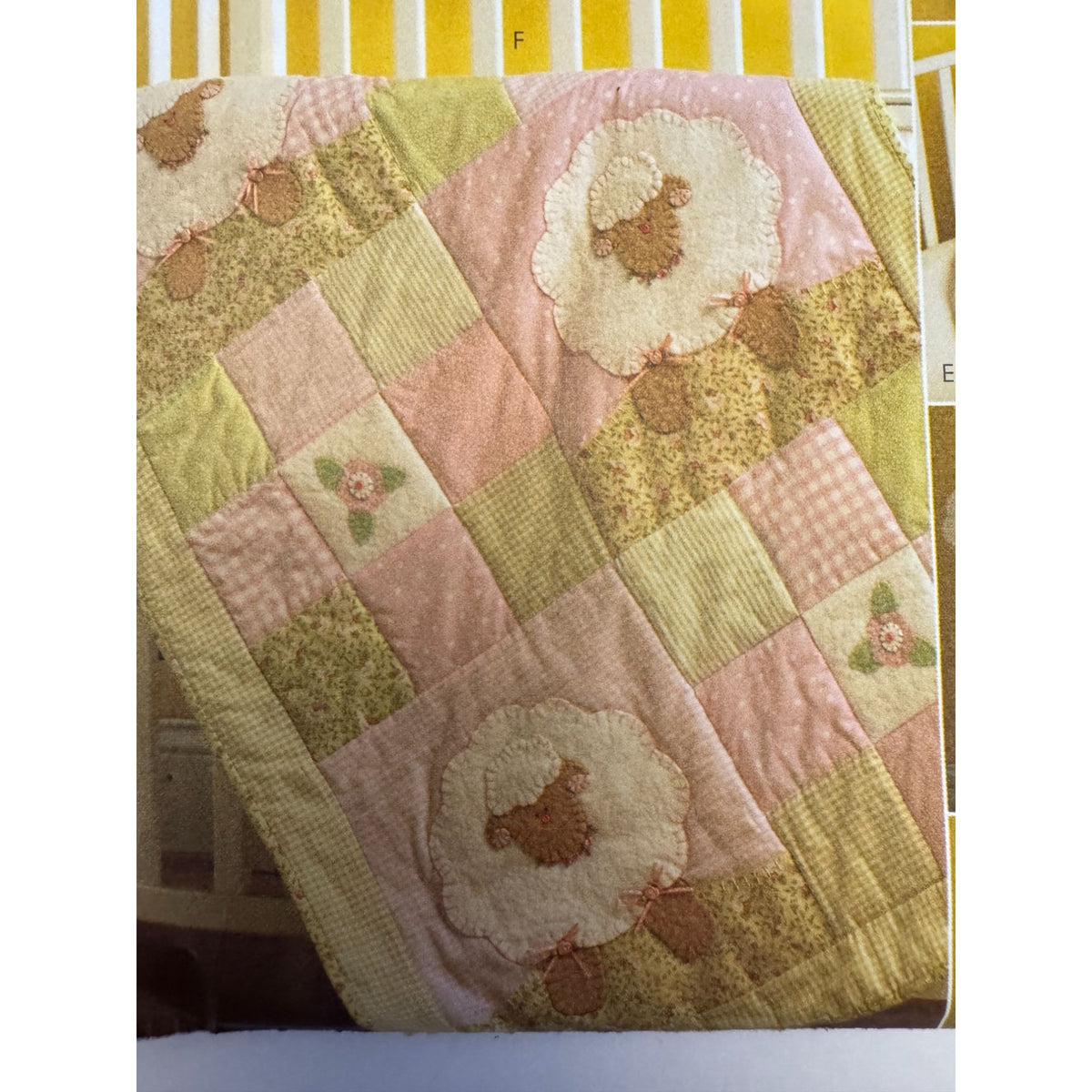 McCalls Sewing Pattern M5870 Sew Sweet Chic Quilt Lamb Toy Nursery Decor Uncut Baby Bib