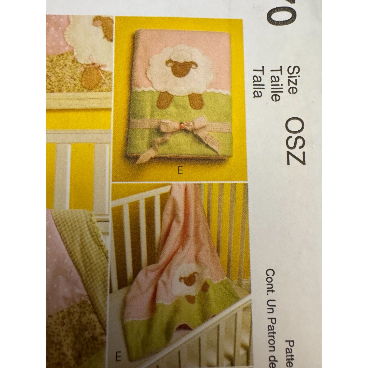 McCalls Sewing Pattern M5870 Sew Sweet Chic Quilt Lamb Toy Nursery Decor Uncut Baby Bib