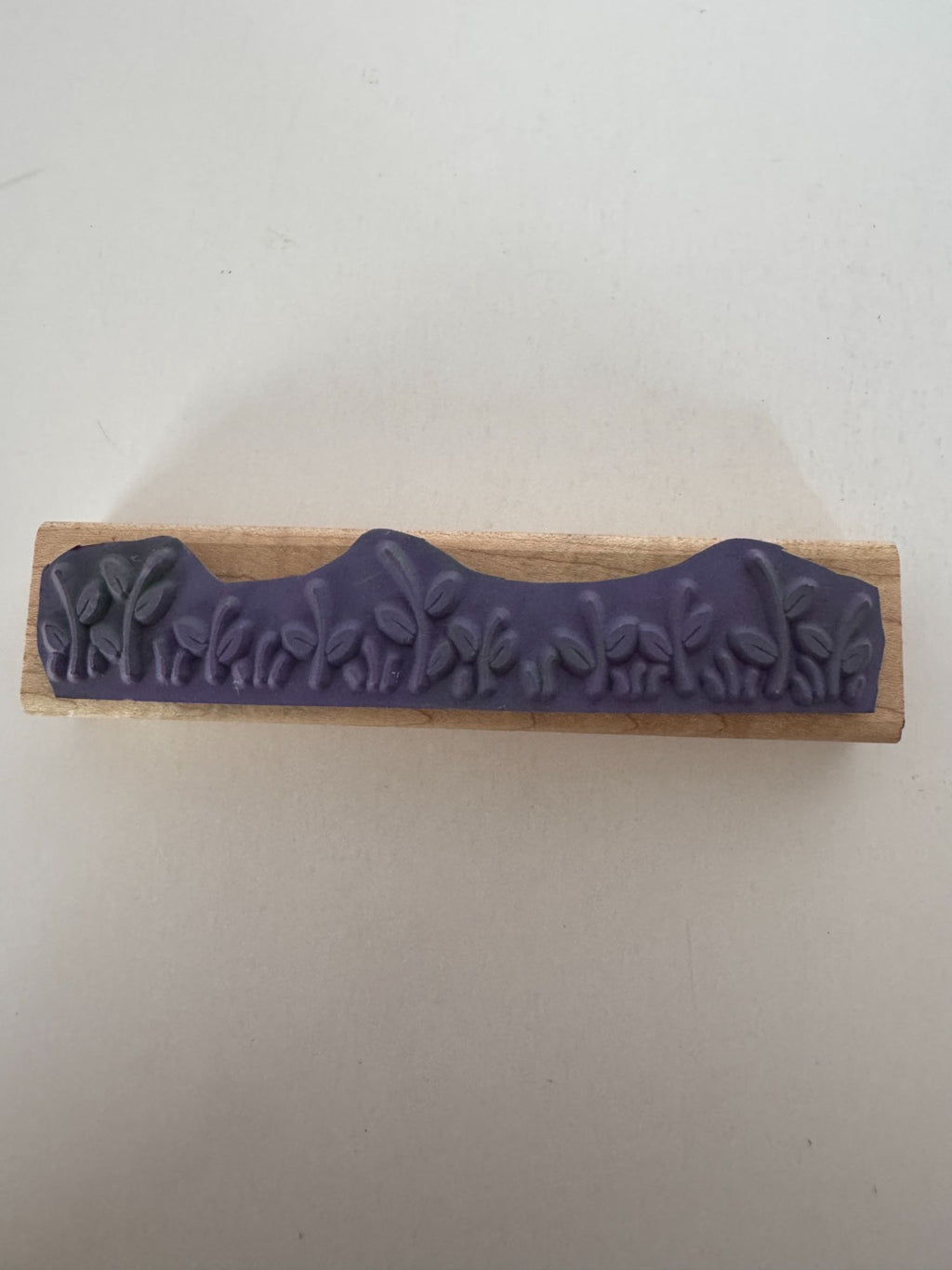 Stampin Up Rubber Stamp Border Flower Stems Landscape Scene Maker Spring Flowers