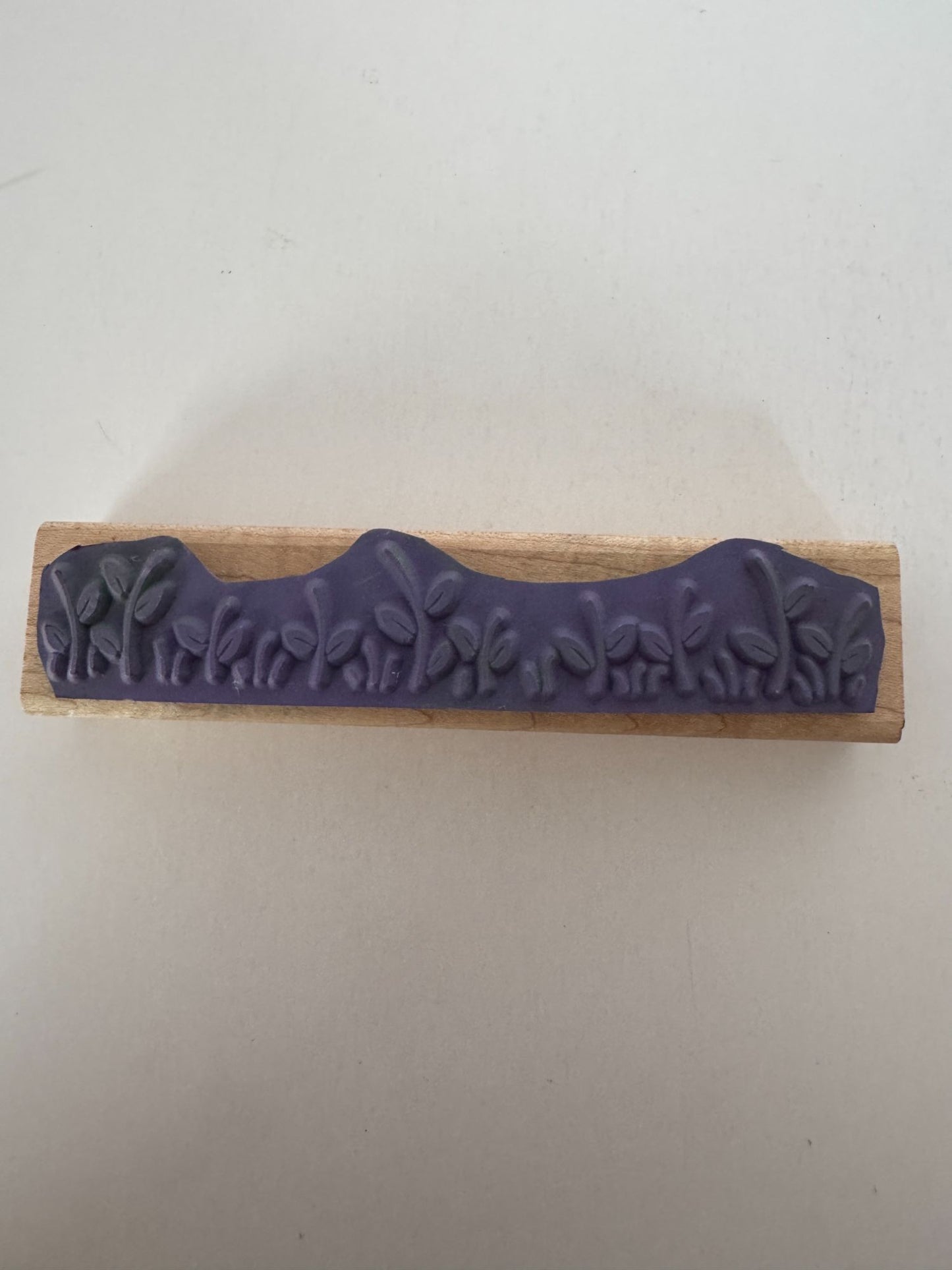 Stampin Up Rubber Stamp Border Flower Stems Landscape Scene Maker Spring Flowers