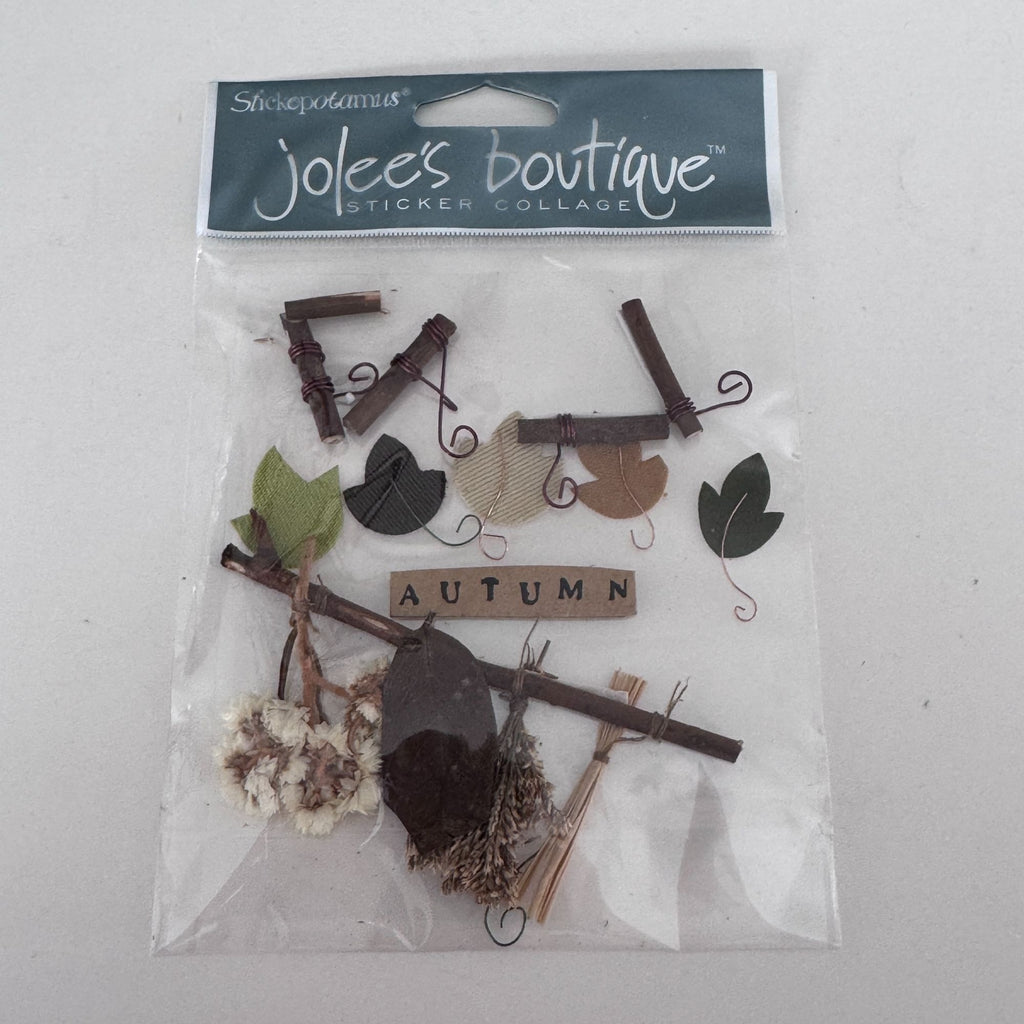 Jolees Boutique Stickers Fall Season Twigs Natural Scrapbook Embellishments Rustic Autumn Junk Journaling