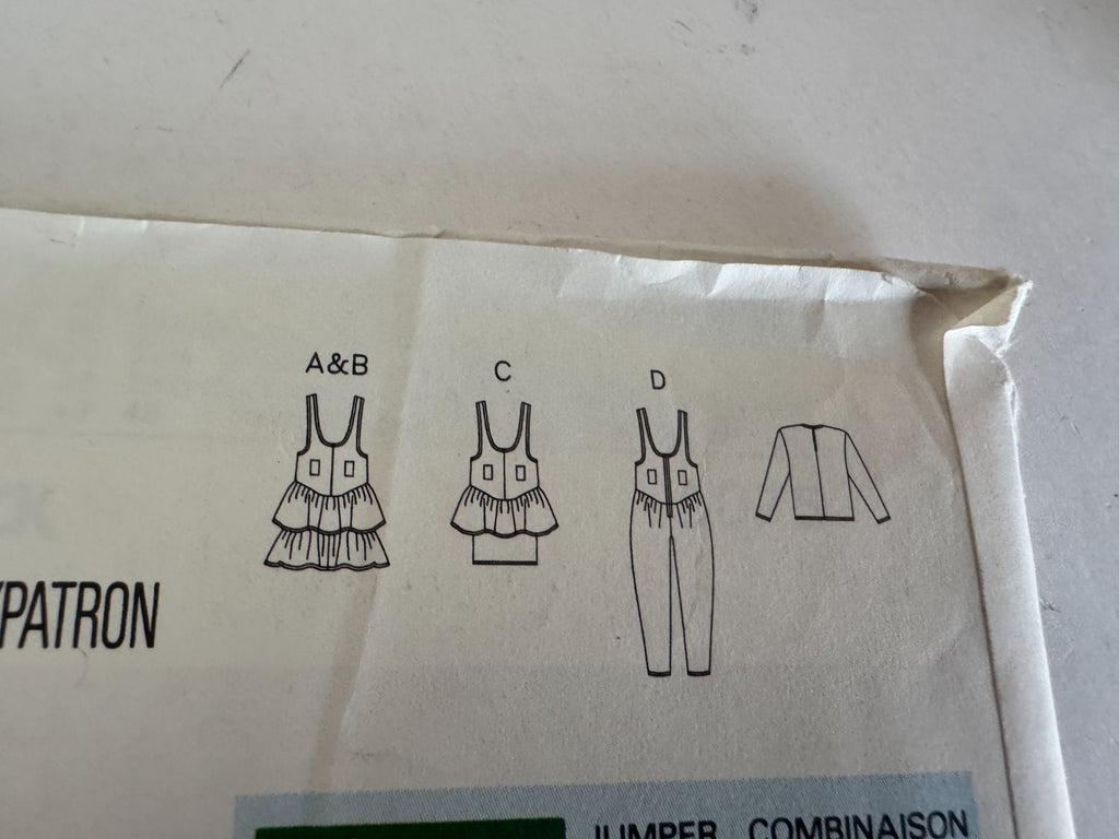 Butterick Sewing Pattern 5075 Busybodies Jumper Jumpsuit Shirt Girls 2 3 4 1990