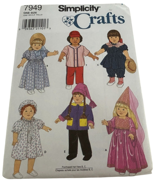 Simplicity Crafts Sewing Pattern 7949: 18-Inch Doll Clothes