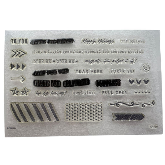 CTMH My Acrylix Acrylic Stamp Set Just a Little Something Gift Tag Card Making