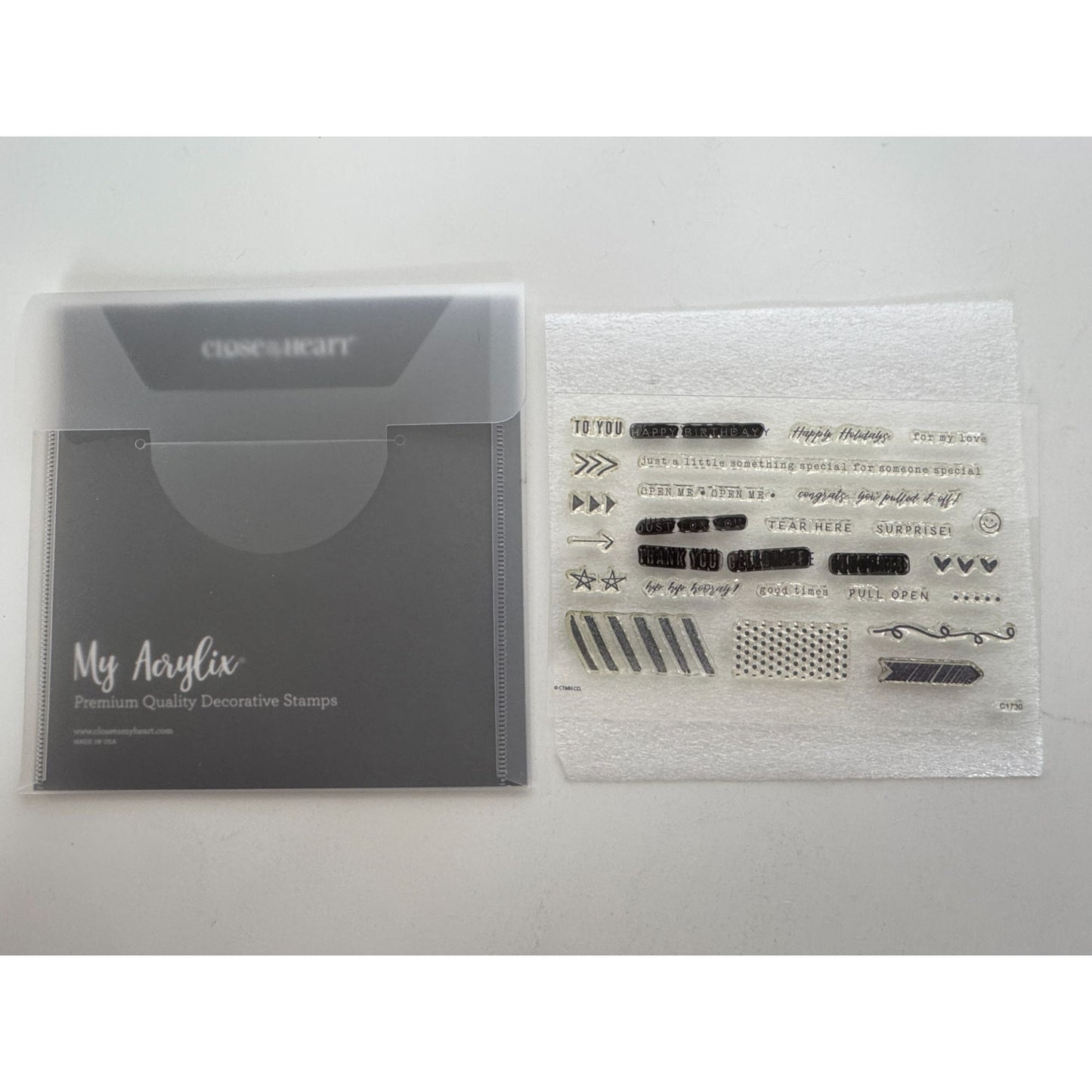 CTMH My Acrylix Acrylic Stamp Set Just a Little Something Gift Tag Card Making