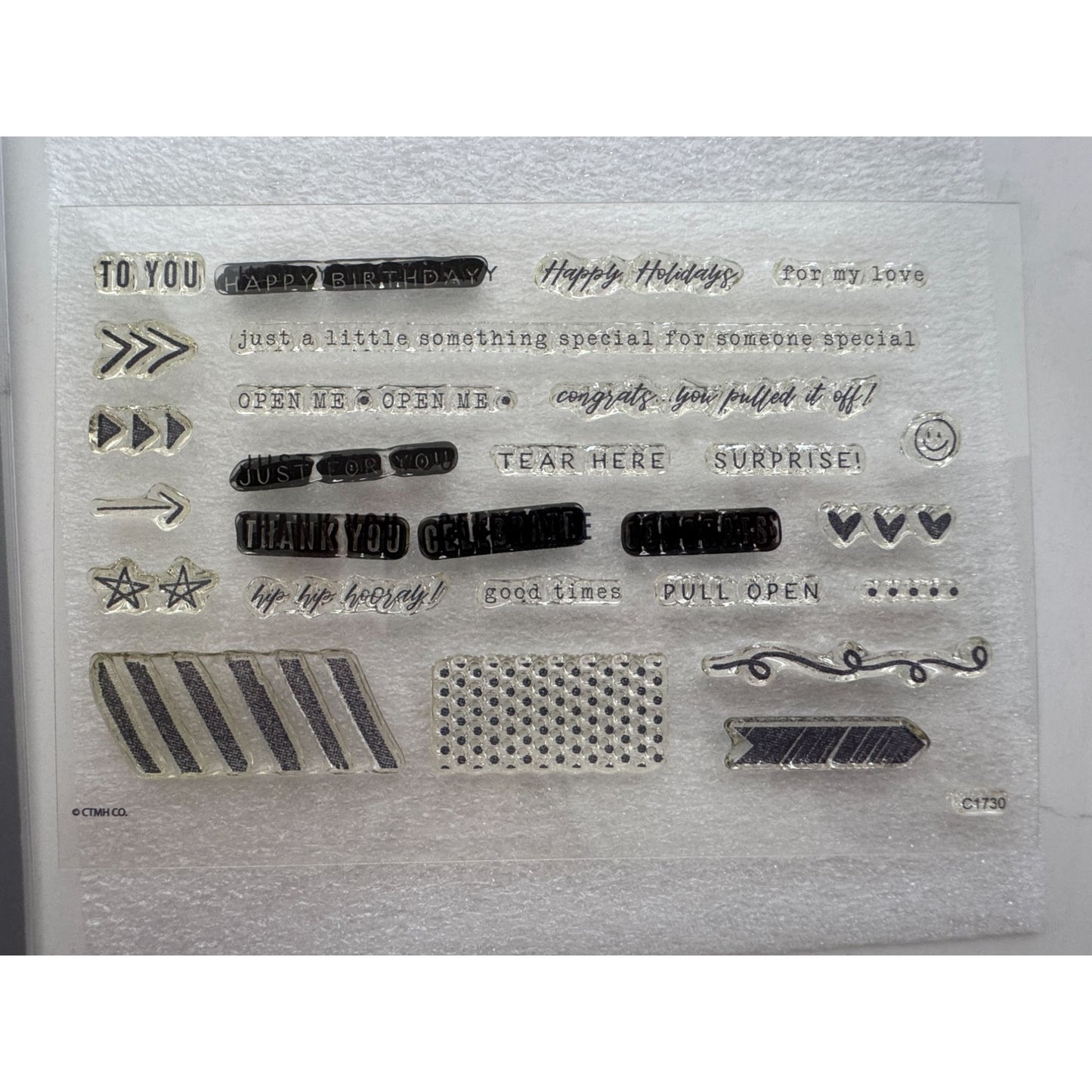 CTMH My Acrylix Acrylic Stamp Set Just a Little Something Gift Tag Card Making